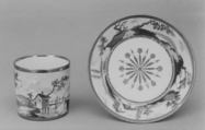 Cup and saucer (part of a tea set), Hard-paste porcelain, French, Paris
