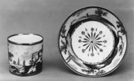 Cup and saucer (part of a tea set), Hard-paste porcelain, French, Paris