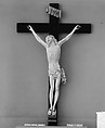 Crucifix, Figure: ivory; cross: ebony; scroll: brass (?), Spanish