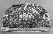 Cap crown, Silk and metal thread, German