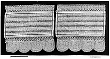 Detail from a cap, Muslin and silk thread; bobbin lace, Hungarian