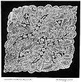 Square, Bobbin lace, point d'Angleterre à brides, probably Flemish or British, Devonshire
