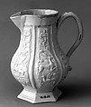 Hot milk jug, Salt-glazed stoneware, British, Staffordshire