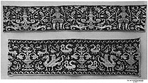 Border, Drawnwork, linen and silk, Italian, possibly Sicily