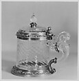 Tankard, Rock crystal, gold, silver gilt, enamel, gems, French or German