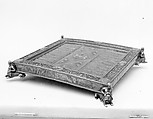 Tric-trac board, Silver, champlevé enamel, verre églomisé, Southern German