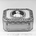Snuffbox with portrait of a woman, Joseph Etienne Blerzy (French, active 1750–1806), Gold, enamel, French