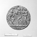 Offering scene, Pseudo-Melioli, Bronze, light color, gilt, Northern Italian