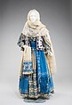 Ensemble, cotton, wool, silk, metal, Romanian