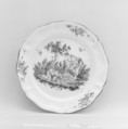 Plate, Faience (tin-glazed earthenware), French, Sinceny