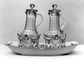 Cruet-stand with cruets, Levavasseur  French, Faience (tin-glazed earthenware), French, Rouen