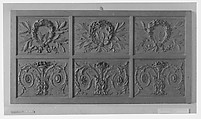Set of six panels, Oak, wax-polished, French