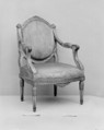 Armchair (one of a pair), Carved, painted and gilded beech, French