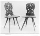Pair of chairs, Wood, German