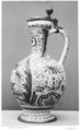 Jug, Tin-glazed earthenware; pewter, German, Nuremberg