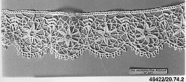 Fragment, Bobbin lace, French, Cluny