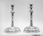 Candlestick (one of a pair), Johan Jorgen Schowert, Silver, Danish, Copenhagen