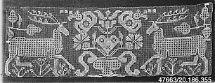 Panel, Embroidered net, German