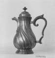Coffeepot, I. B. Finck, Pewter, German or Swiss