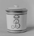 Jar with cover (part of a traveling tea service), Hard-paste porcelain, French, Paris