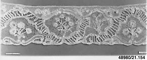 Flounce, Bobbin lace, point d'Angleterre, Flemish, possibly Bruges