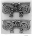 Pair of pilaster capitals, Wood, gilt, French