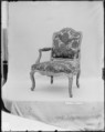 Armchair, Carved and gilded beechwood; needlework upholstery, French