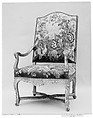 Armchair, Carved and gilded beech; wool and silk Aubusson tapestry covers, French