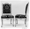 Side chair (part of a set), Carved beech with crimson damask, French