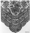 Shawl, Silk, bobbin lace, French, Chantilly