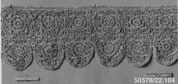 Border, Needle lace, punto in aria, bobbin lace, Italian, Venice