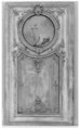 Door panel (part of a set), Carved and painted oak, French