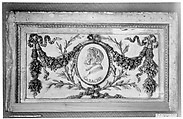 Modern copy of a panel for a decorative frieze with portrait of Carracci (from an original set of six), Carved, painted, and gilded oak, French