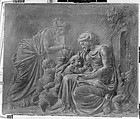 Mother and Children, Style of Piat Joseph Sauvage (Flemish, Tournai 1744–1818 Tournai), Oil on canvas, en grisaille, French