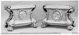 Pair of pedestals, Gilt bronze, French