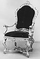 Armchair, Walnut, gilded; velvet, Italian, Venice