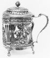 Mustard pot, Pierre-François Coste, Silver; glass, French, Paris