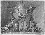 Perfume-burner supported by baby tritons and garlanded with flowers, French Painter  , 18th century, Oil on canvas, French