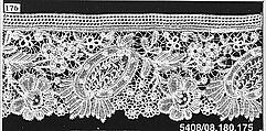 Fragment, Needle lace, Point de Gaze, Flemish
