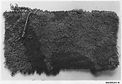 Rug fragment, Warp and weft hemp; pile wool<br/>Ghiordes knot, 16 to sq. in.; 2 blue weft threads inserted after each row of knots, Austrian