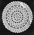 Doily, Cotton, embroidered net, Turkish or Armenian