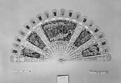 Fan, Edouard Moreau (French, 1825–1878), Ivory, paint, silk ribbon, French