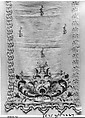 Scarf end, Silk, metal thread, and spangles on linen, French