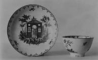 Teabowl and saucer, Cozzi Manufactory  Italian, Hard-paste porcelain, Italian, Venice