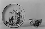 Teabowl and saucer, Cozzi Manufactory  Italian, Hard-paste porcelain, Italian, Venice