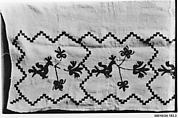 Bed valance, Wool on linen, Spanish