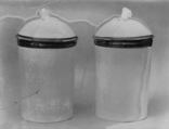 Pair of jars with covers, Mennecy, Soft-paste porcelain, silver, French, Mennecy