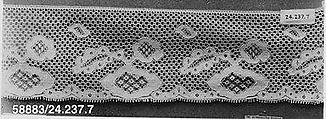 Strip, Machine made lace, French, possibly Mirecourt