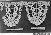 Fragment, Bobbin lace, Italian, Genoa