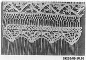 Fragment, Bobbin lace, fringe, Italian